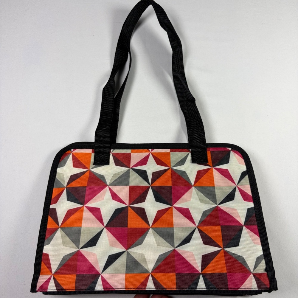 Thirty-One Geometric Starburst Tote Bag Colorful Craft Home Office Car Organizer